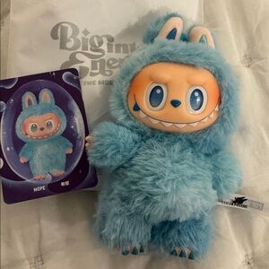 NEW blue HOPE Authentic Pop Mart Labubu – Big Into Energy 💙🩵💙open box love!